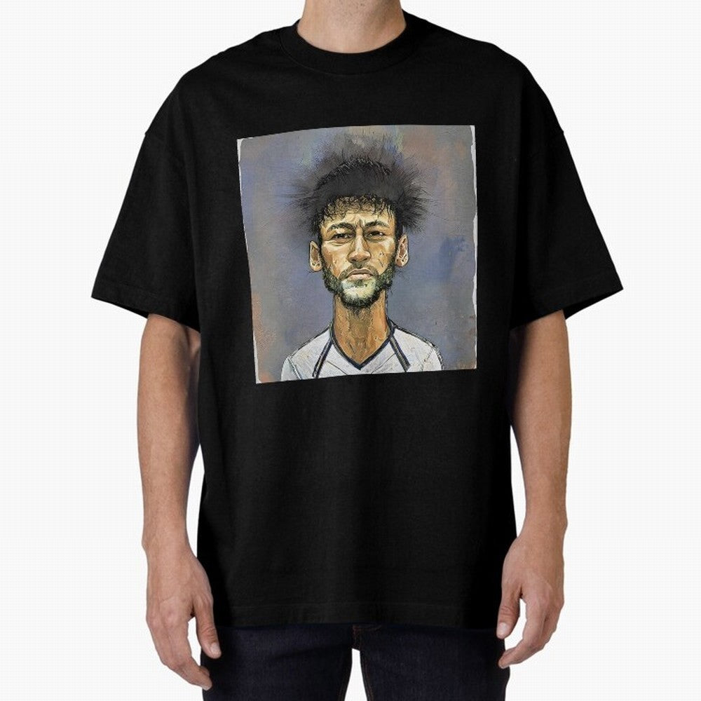Portrait of neymar Oversized T-Shirt Remember Iconic Moments from the FIFA World Cup 2026 Group Stage Journey through Cristiano Ronaldo, Haaland and CR7 Highlights, Brazil Pride, Classic Soccer Heritage, Championship Pressure, Fan Loyalty and