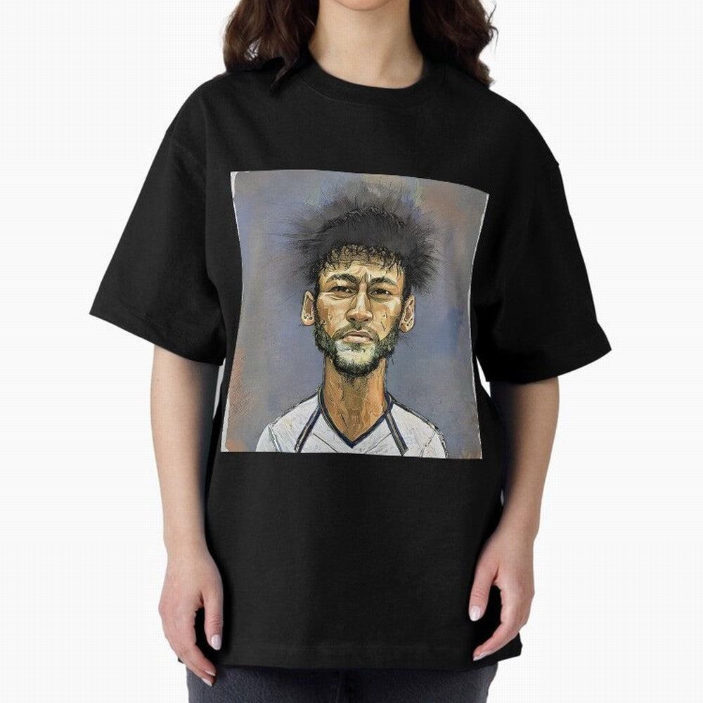 Portrait of neymar Oversized T-Shirt Remember Iconic Moments from the FIFA World Cup 2026 Group Stage Journey through Cristiano Ronaldo, Haaland and CR7 Highlights, Brazil Pride, Classic Soccer Heritage, Championship Pressure, Fan Loyalty and
