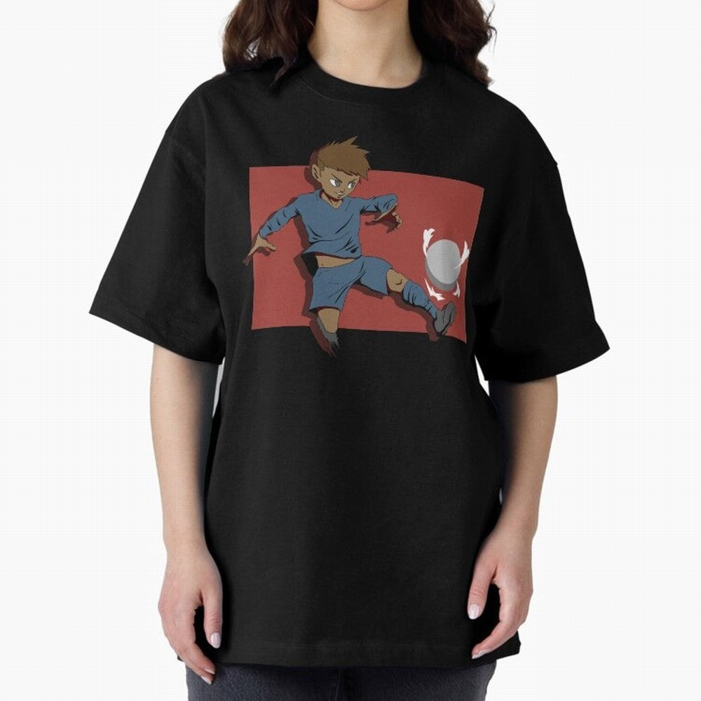 Footballer in action Oversized T-Shirt Show Match Day Excitement for the FIFA World Cup 2026 USA Canada Mexico Journey through Cristiano Ronaldo, Haaland and CR7 Highlights, England Pride, Worldwide Fan Energy, Dramatic Goals, Stadium Lights and