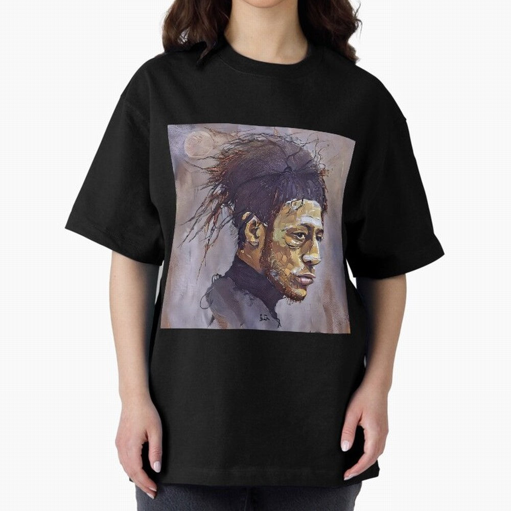 sketch of Neymar Oversized T-Shirt Carry the Colors and Pride of Global Football Passion for FIFA World Cup 2026 USA Canada Mexico, Centered on Haaland, Germany, Football Festival Excitement, Trophy Ambitions, Country Rivalries and Star Player