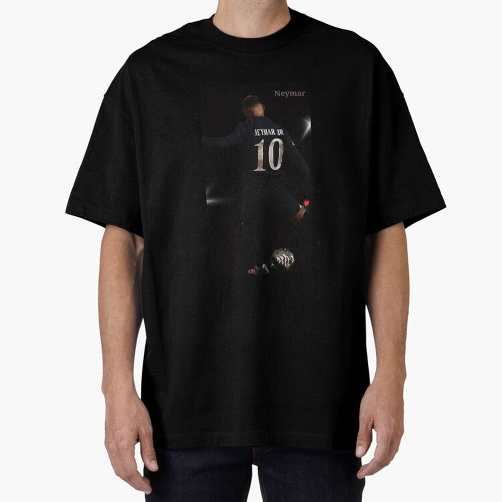 Neymar black version Oversized T-Shirt Relive Global Football Passion for FIFA World Cup 2026 Group Stage, Highlighting Mbappe and Neymar, Brazil, Soccer Culture, Superstar Moments, National Team Dreams and Competitive Fire; Perfect for People Who