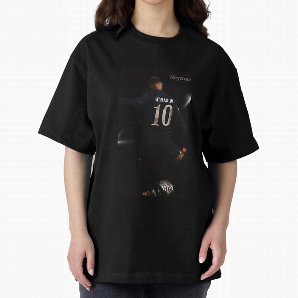 Neymar black version Oversized T-Shirt Relive Global Football Passion for FIFA World Cup 2026 Group Stage, Highlighting Mbappe and Neymar, Brazil, Soccer Culture, Superstar Moments, National Team Dreams and Competitive Fire; Perfect for People Who