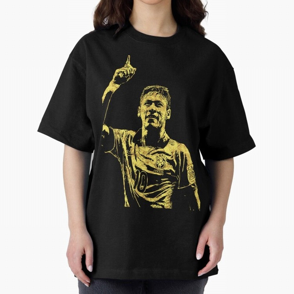 Neymar Fan Art Oversized T-Shirt Build FIFA World Cup 2026 Group Stage Spirit, Connected to France and Portugal, CR7, Football Festival Excitement, Trophy Ambitions, Country Rivalries and Star Player Buzz; Ideal for Fans Who Follow Messi, Cristiano