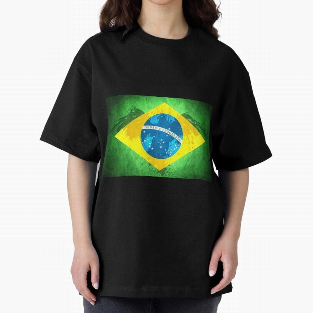 Brazil Oversized T-Shirt Keep the Match Day Mood of Match Day Hype around FIFA World Cup 2026 USA Canada Mexico, CR7 and Messi, Brazil, Worldwide Fan Energy, Dramatic Goals, Stadium Lights and Championship Celebrations; Made for Collectors Who