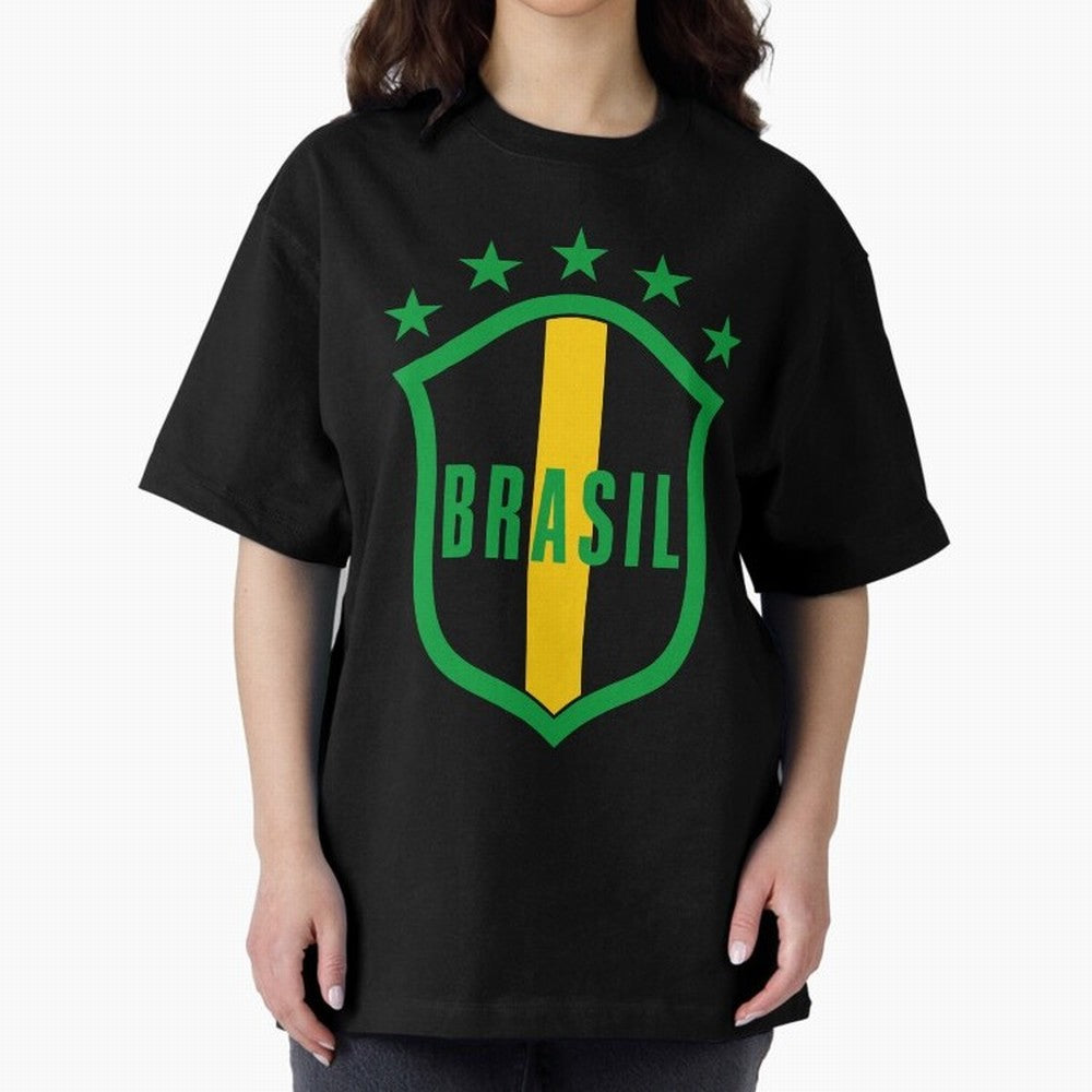 BRASIL LOGO 002 Oversized T-Shirt Make Your Look Match FIFA World Cup 2026 Made for Cristiano Ronaldo, Haaland and CR7, France and Portugal Energy, Classic Soccer Heritage, Championship Pressure, Fan Loyalty and International Pride; Perfect for
