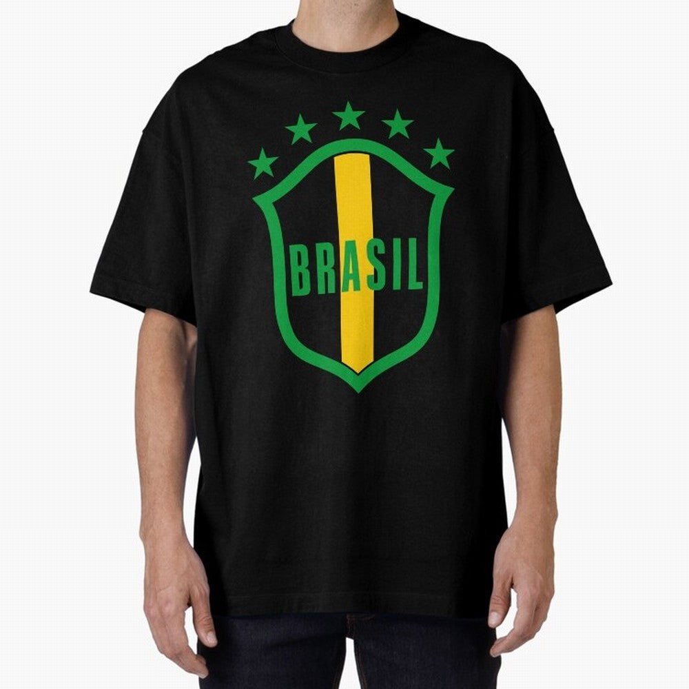 BRASIL LOGO 002 Oversized T-Shirt Make Your Look Match FIFA World Cup 2026 Made for Cristiano Ronaldo, Haaland and CR7, France and Portugal Energy, Classic Soccer Heritage, Championship Pressure, Fan Loyalty and International Pride; Perfect for