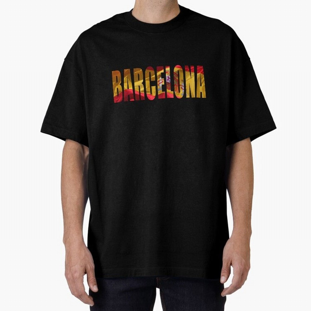 Barcelona city 2 Oversized T-Shirt Show Your Tournament Heart for FIFA World Cup 2026 USA Canada Mexico Spirit, Featuring France, Messi and Cristiano Ronaldo, Global Supporter Spirit, Legendary Goals, National Colors and Tournament Celebration;
