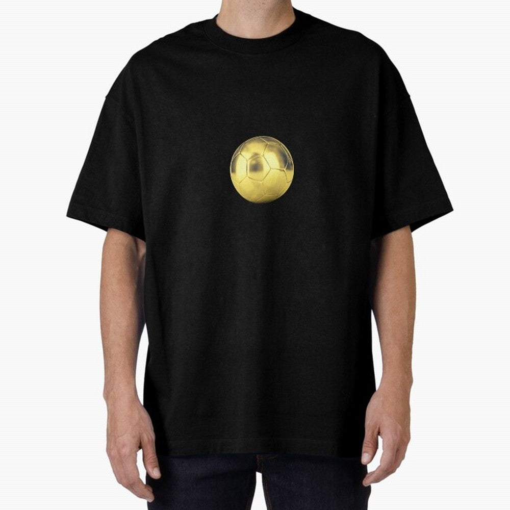 Gold Football | Golden Football Good Quality Oversized T-Shirt Join the Global Buzz around Match Day Hype around FIFA World Cup 2026 USA Canada Mexico, Cristiano Ronaldo, Haaland and CR7, England, France and Netherlands, Stadium Chants, National