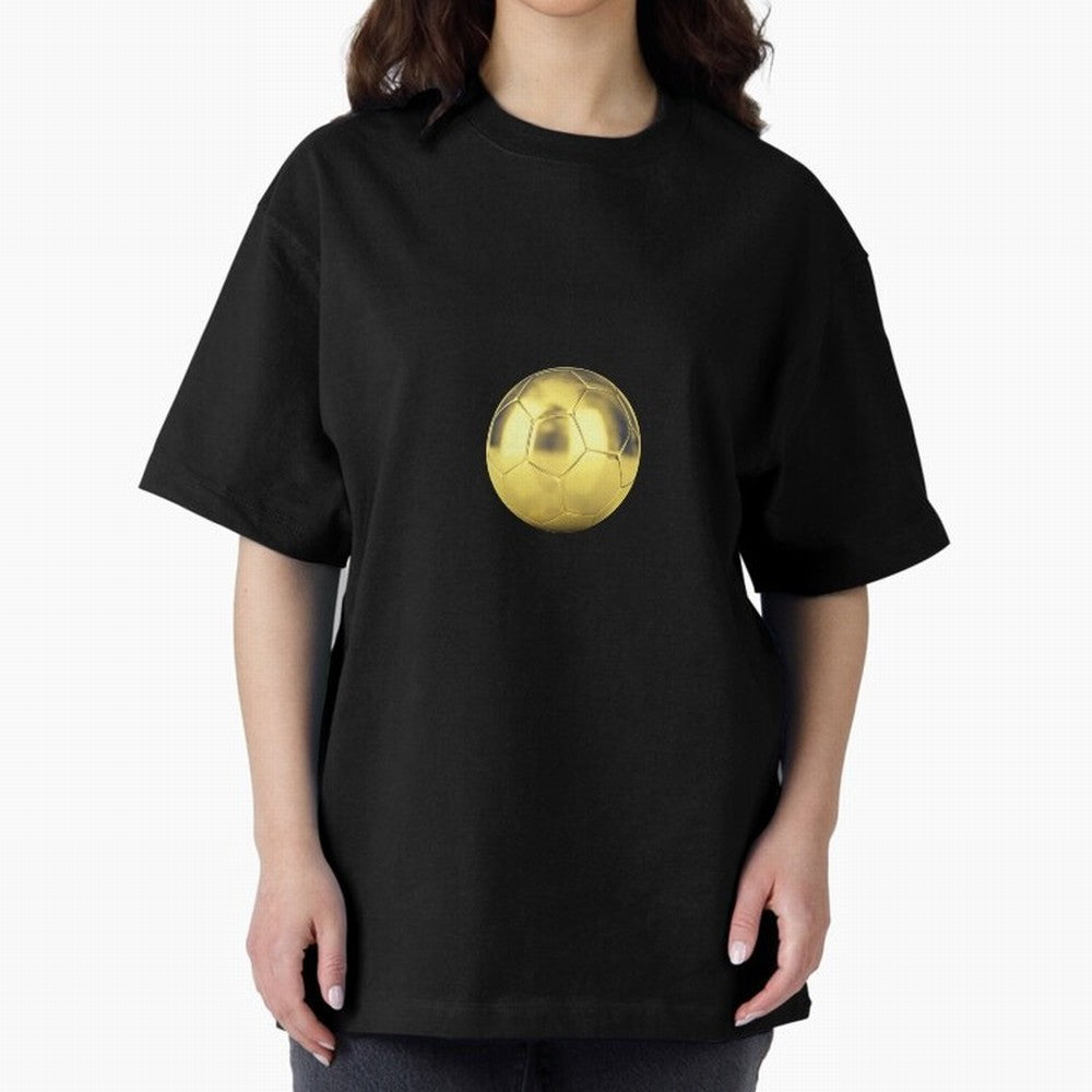 Gold Football | Golden Football Good Quality Oversized T-Shirt Join the Global Buzz around Match Day Hype around FIFA World Cup 2026 USA Canada Mexico, Cristiano Ronaldo, Haaland and CR7, England, France and Netherlands, Stadium Chants, National