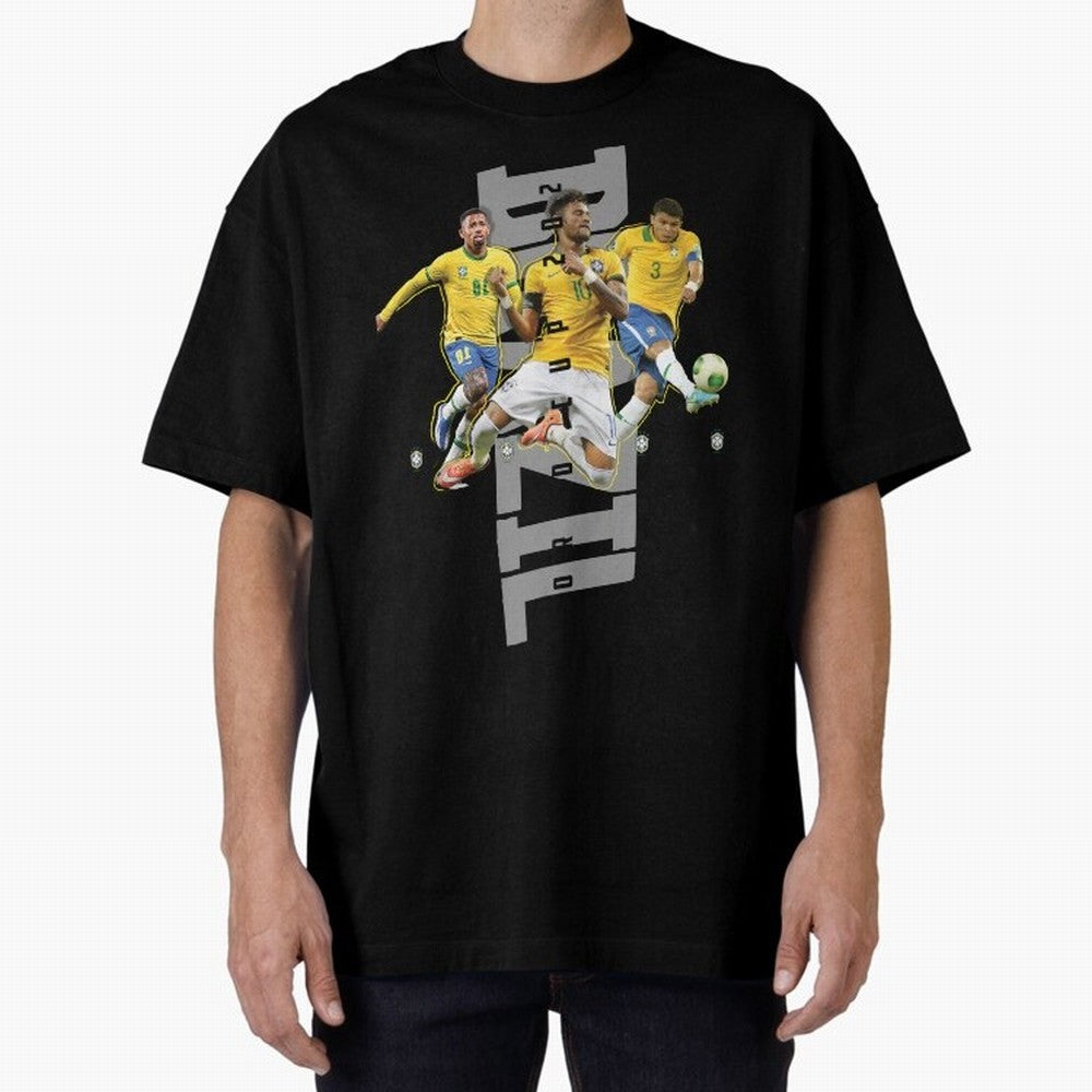 Brazil World cup 2022 Oversized T-Shirt Celebrate FIFA World Cup 2026 USA Canada Mexico Built around Mbappe and Neymar, England and Germany Energy, Football Festival Excitement, Trophy Ambitions, Country Rivalries and Star Player Buzz; Built for