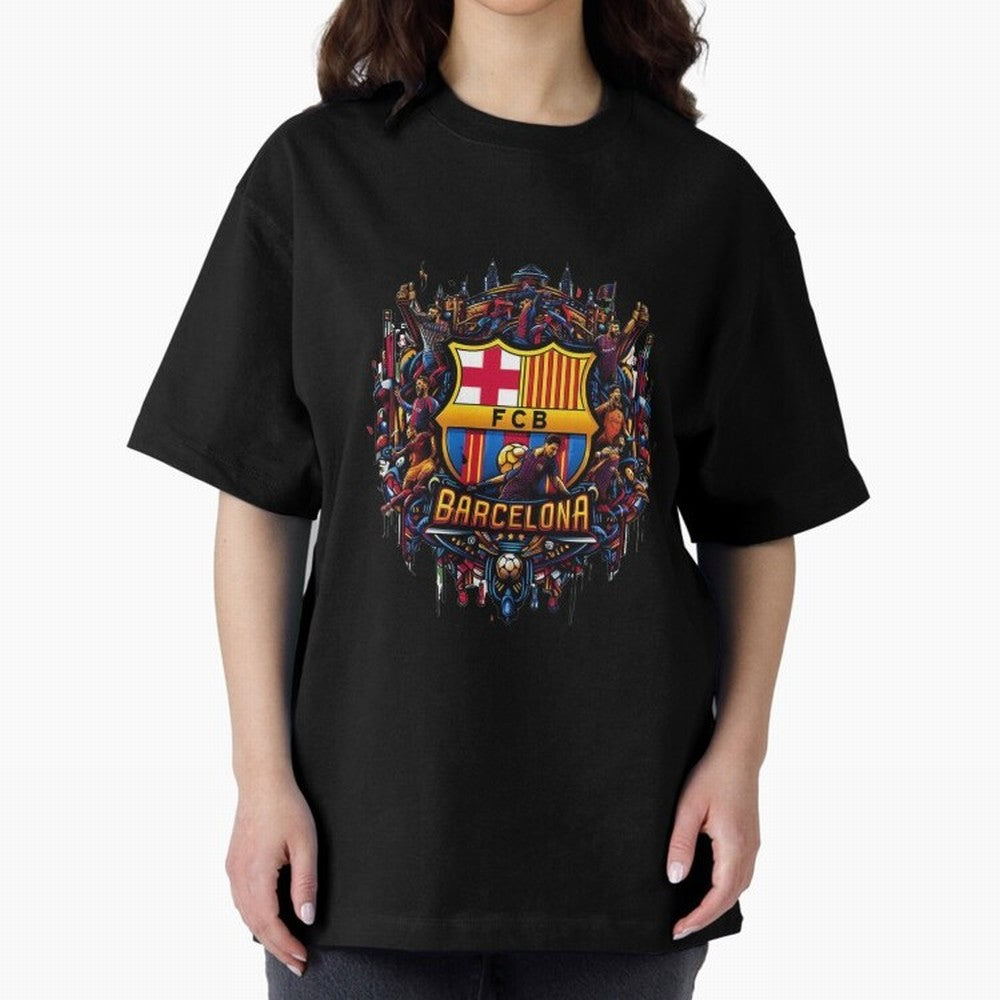 Barcelona - the temple of soccer Oversized T-Shirt Experience FIFA World Cup 2026 Group Stage Inspired by Cristiano Ronaldo, Argentina and Brazil Energy, Vintage Soccer Flavor, Modern Football Stars, National Flags and Final Night Emotion; Perfect