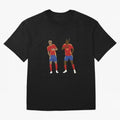 Yamal and Williams Dance Duo Oversized T-Shirt Show Championship Spirit for the FIFA World Cup 2026 Group Stage Journey through Messi, CR7 and Mbappe Highlights, Spain and Netherlands Pride, Classic Soccer Heritage, Championship Pressure, Fan