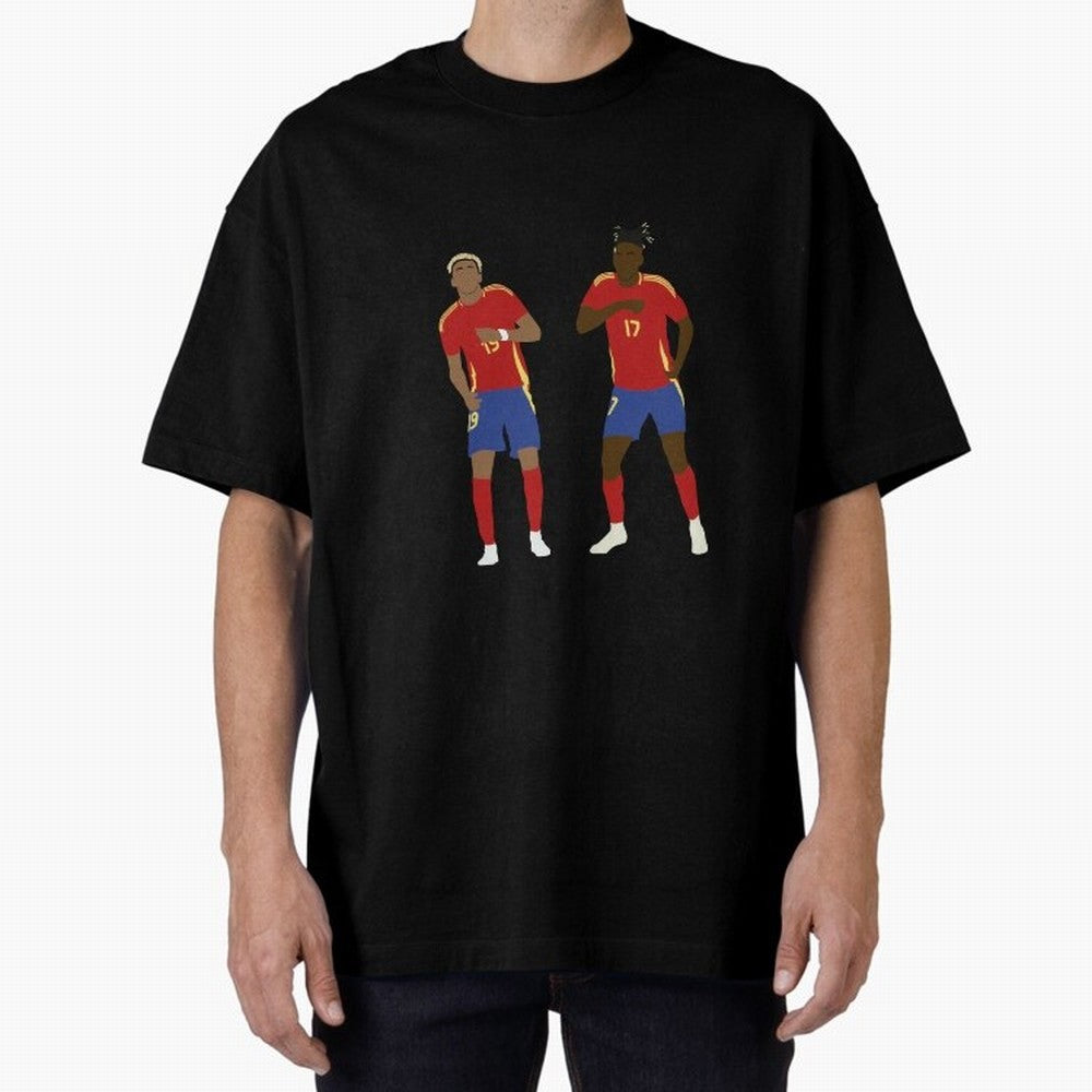 Yamal and Williams Dance Duo Oversized T-Shirt Show Championship Spirit for the FIFA World Cup 2026 Group Stage Journey through Messi, CR7 and Mbappe Highlights, Spain and Netherlands Pride, Classic Soccer Heritage, Championship Pressure, Fan