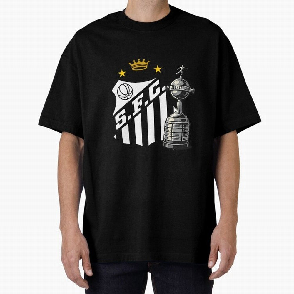 Santos Of Brazil With The Libertadores Cup Oversized T-Shirt Celebrate Supporters United by FIFA World Cup 2026 USA Canada Mexico Spirit, Filled with Brazil, Portugal and Argentina, Mbappe, Supporter Pride, Iconic Celebrations, Legendary Names and