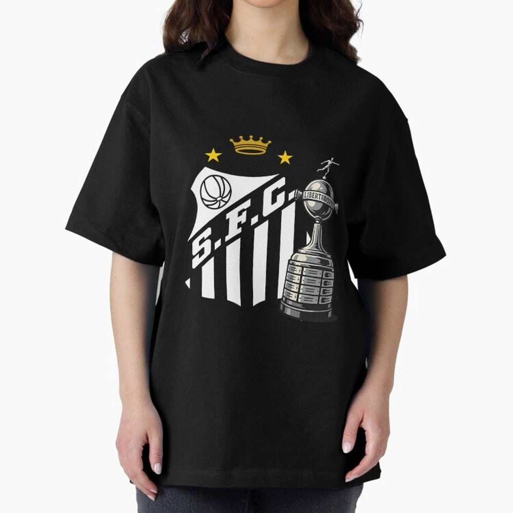 Santos Of Brazil With The Libertadores Cup Oversized T-Shirt Celebrate Supporters United by FIFA World Cup 2026 USA Canada Mexico Spirit, Filled with Brazil, Portugal and Argentina, Mbappe, Supporter Pride, Iconic Celebrations, Legendary Names and