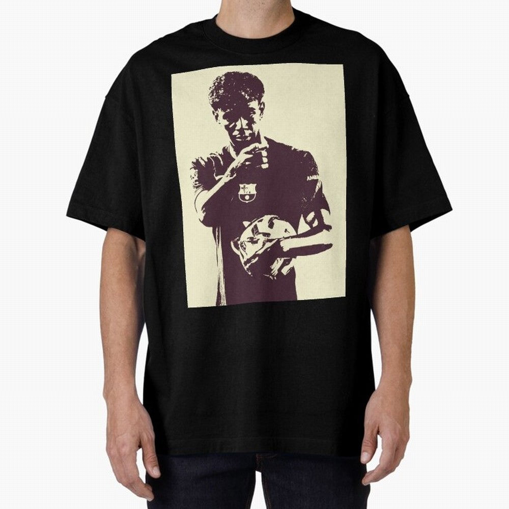 Lamine Yamal black and white Oversized T-Shirt Make Every Kick Count in Match Day Hype around FIFA World Cup 2026 USA Canada Mexico, Haaland, Germany, Fan Favorite Moments, National Team Passion, Big Match Drama and Soccer History; Great for