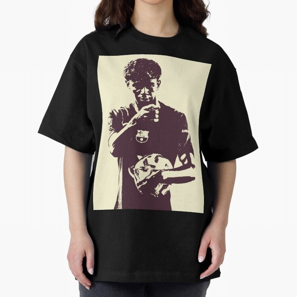 Lamine Yamal black and white Oversized T-Shirt Make Every Kick Count in Match Day Hype around FIFA World Cup 2026 USA Canada Mexico, Haaland, Germany, Fan Favorite Moments, National Team Passion, Big Match Drama and Soccer History; Great for