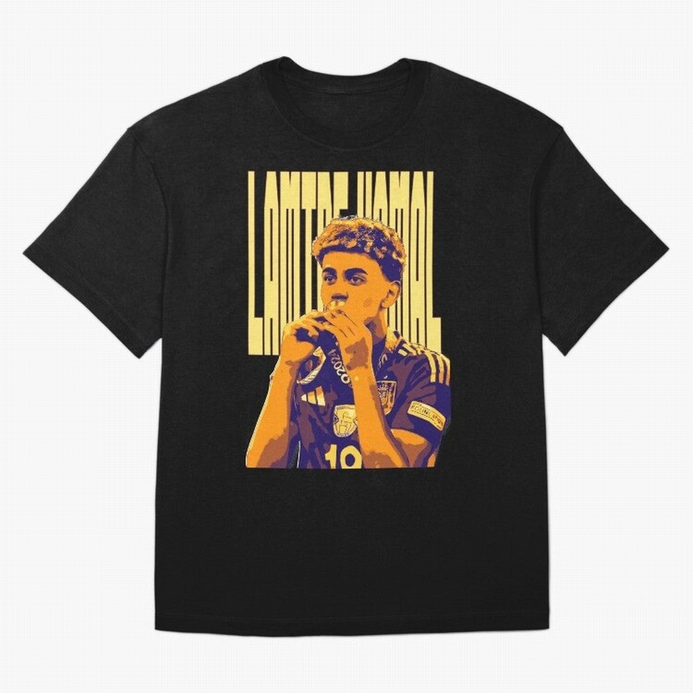 Lamine yamal pop art Oversized T-Shirt Show Support during the FIFA World Cup 2026 Group Stage Journey through Neymar Highlights, France Pride, Vintage Soccer Flavor, Modern Football Stars, National Flags and Final Night Emotion; Perfect for