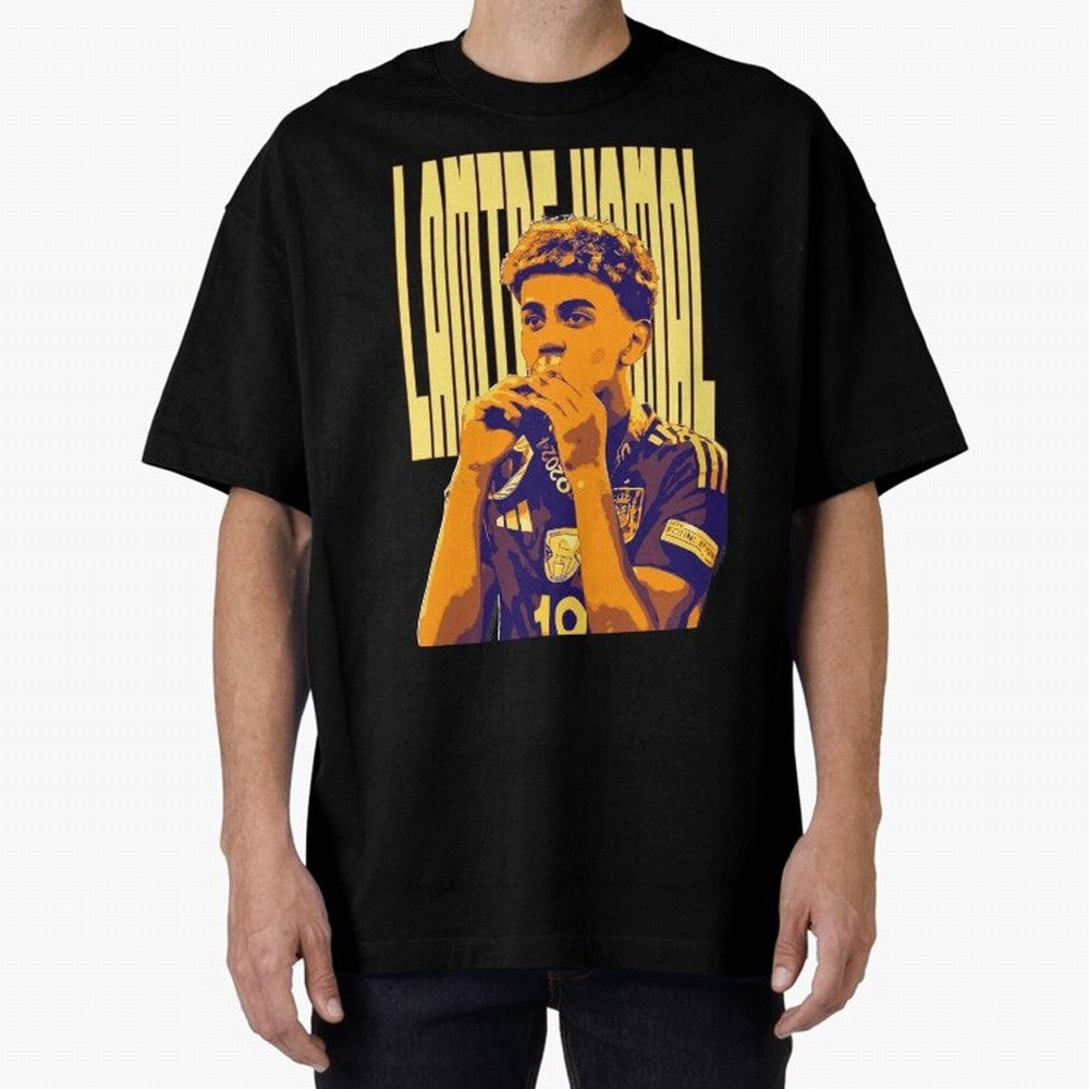 Lamine yamal pop art Oversized T-Shirt Show Support during the FIFA World Cup 2026 Group Stage Journey through Neymar Highlights, France Pride, Vintage Soccer Flavor, Modern Football Stars, National Flags and Final Night Emotion; Perfect for