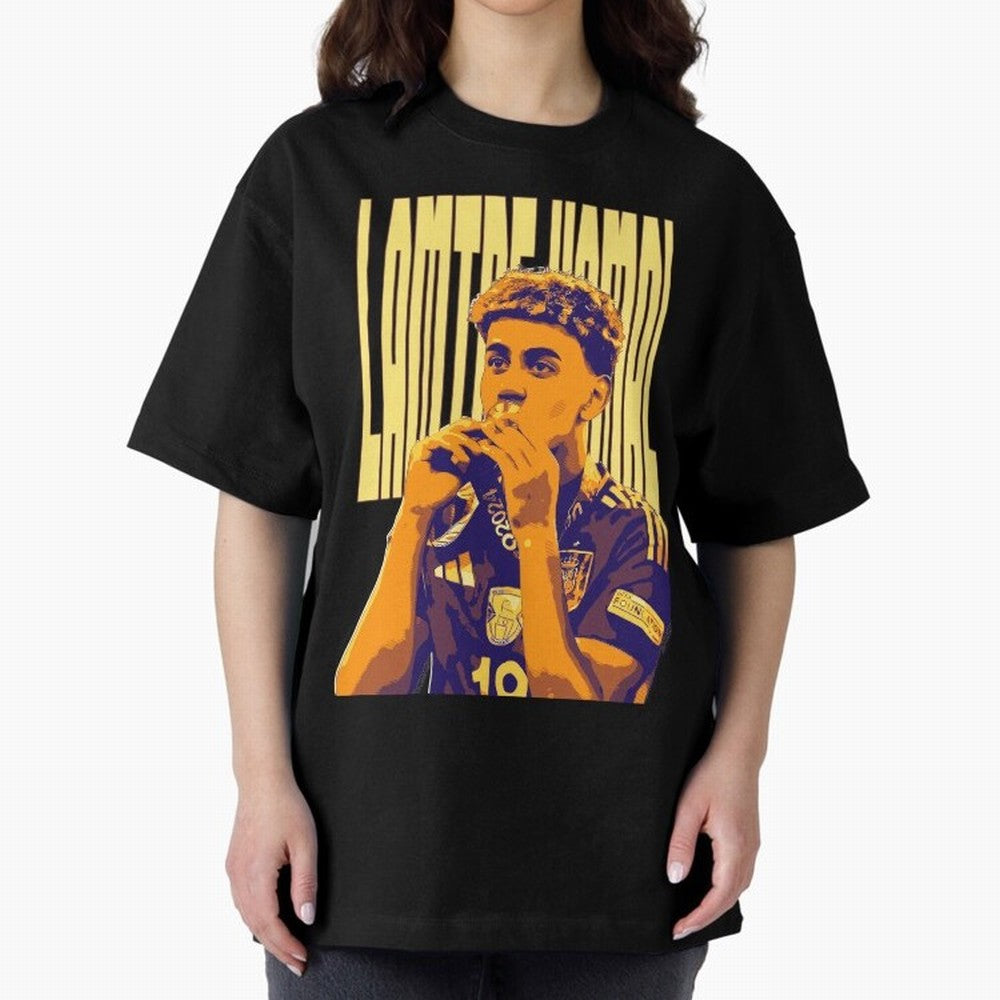 Lamine yamal pop art Oversized T-Shirt Show Support during the FIFA World Cup 2026 Group Stage Journey through Neymar Highlights, France Pride, Vintage Soccer Flavor, Modern Football Stars, National Flags and Final Night Emotion; Perfect for