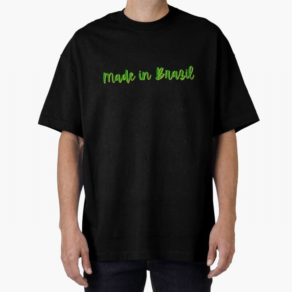Made in Brazil Oversized T-Shirt Create FIFA World Cup 2026 Group Stage for Fans of Messi, CR7 and Mbappe and England, Bringing Football Passion, Legendary Performances, Festival Vibes and Supporter Community; Ideal for Passionate Fans Who Love