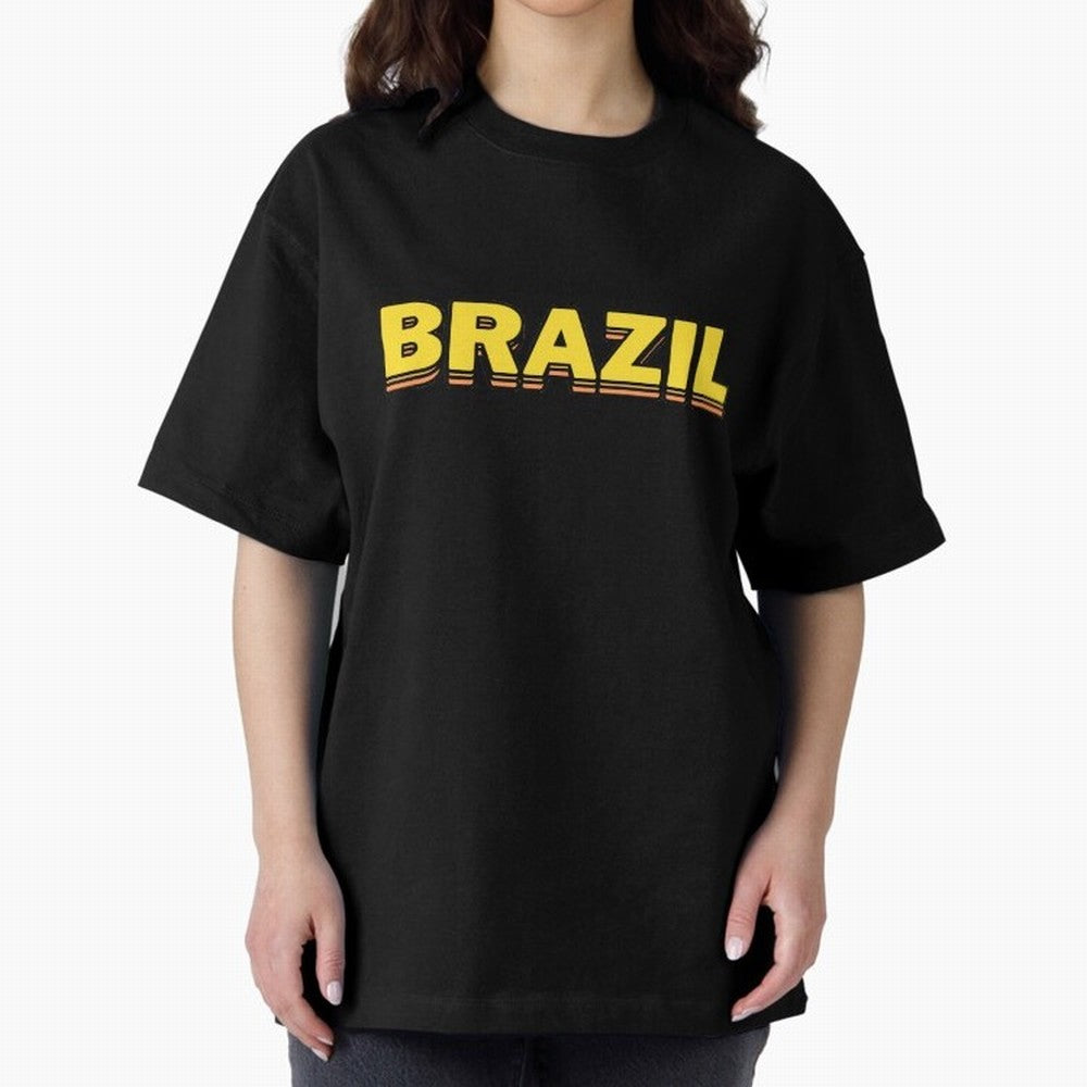 Brazil, yellow 3d sign Classic T-Shirt Make Memories around FIFA World Cup 2026 USA Canada Mexico Capturing Messi, Neymar and Mbappe, Argentina, France and Brazil Energy, Global Supporter Spirit, Legendary Goals, National Colors and Tournament