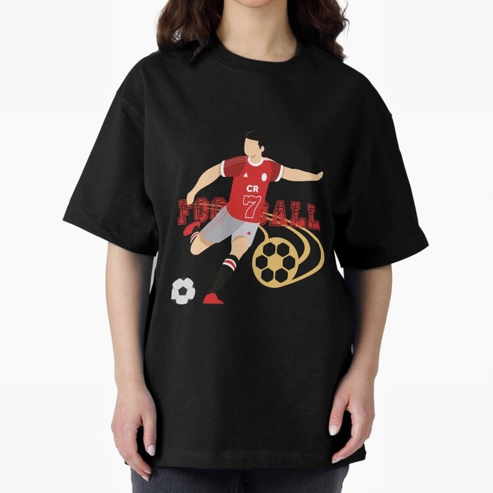 Ronaldo Football Icon Oversized T-Shirt Show Love for Legendary Goals in FIFA World Cup 2026 Spirit, Driven by England, Haaland, Sports Nostalgia, International Competition, Famous Players and Unforgettable Victories; Made for Die Hard Supporters,