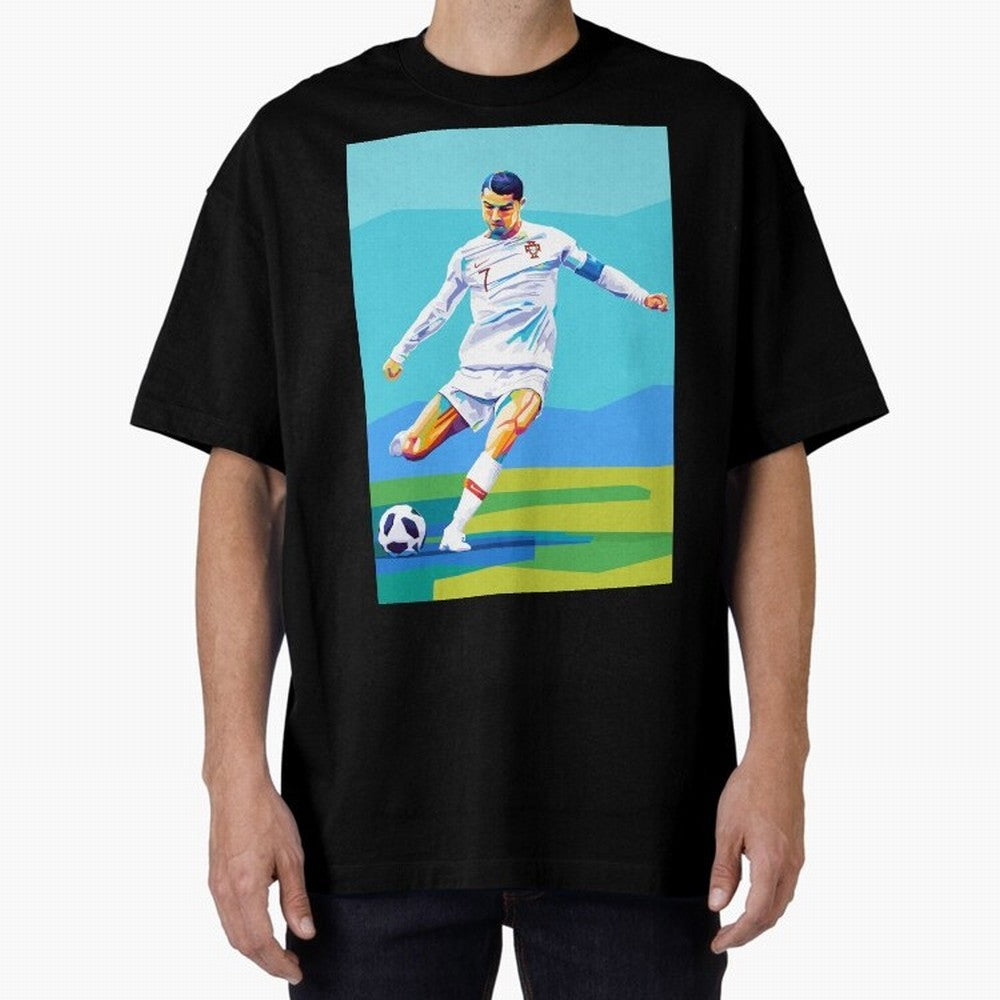 Cristiano Ronaldo Wpap Art Classic T-Shirt Show Up for the Glory of FIFA World Cup 2026 Filled with CR7 and Messi, Argentina and Brazil Energy, Championship Spirit, Famous Goals, Roaring Crowds and International Football Unity; Great for Supporters