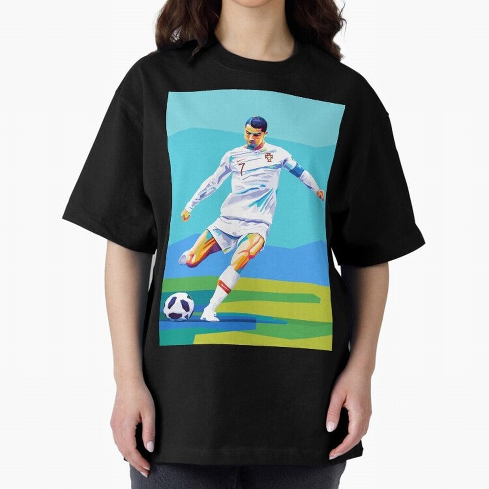 Cristiano Ronaldo Wpap Art Classic T-Shirt Show Up for the Glory of FIFA World Cup 2026 Filled with CR7 and Messi, Argentina and Brazil Energy, Championship Spirit, Famous Goals, Roaring Crowds and International Football Unity; Great for Supporters