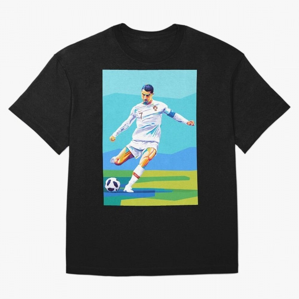 Cristiano Ronaldo Wpap Art Classic T-Shirt Show Up for the Glory of FIFA World Cup 2026 Filled with CR7 and Messi, Argentina and Brazil Energy, Championship Spirit, Famous Goals, Roaring Crowds and International Football Unity; Great for Supporters