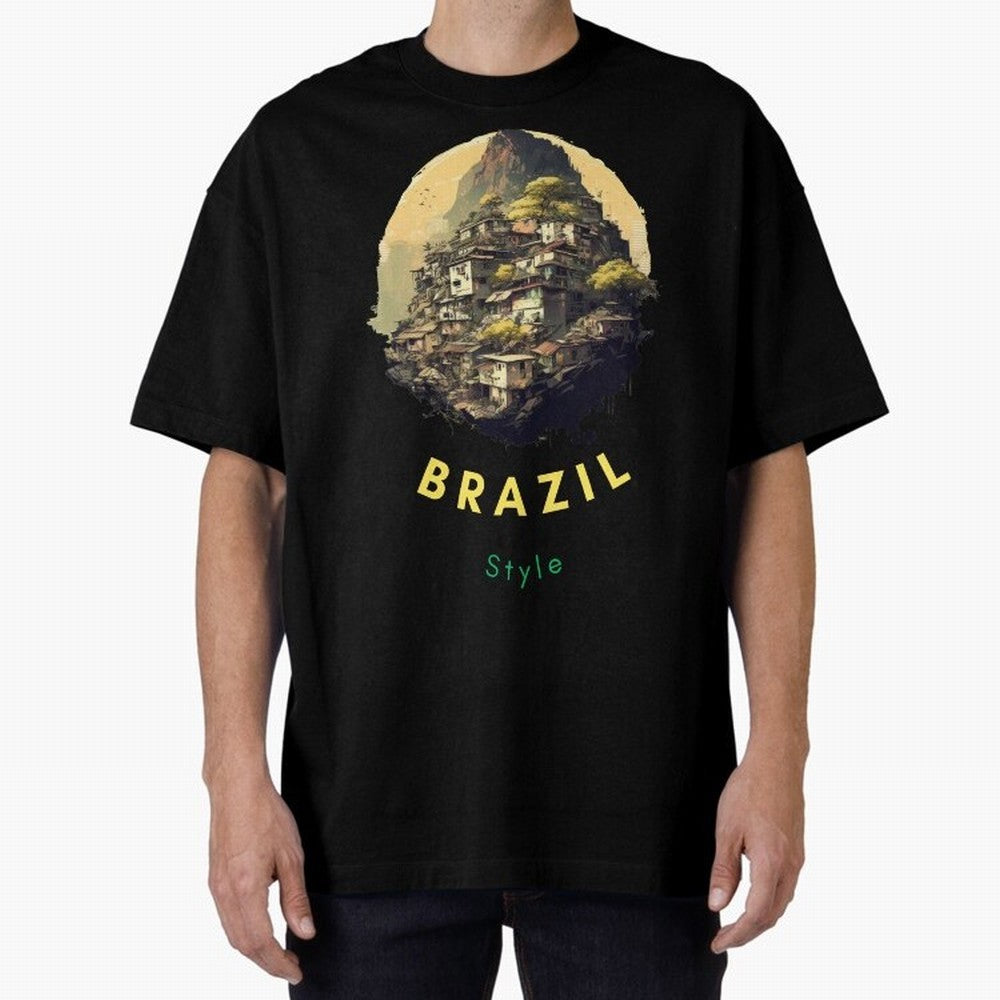 Brazil Style, Japanese Architecture Oversized T-Shirt Join the Countdown to Global Football Passion for FIFA World Cup 2026 Group Stage, Inspired by Messi, Spain and Netherlands, Classic Soccer Heritage, Championship Pressure, Fan Loyalty and