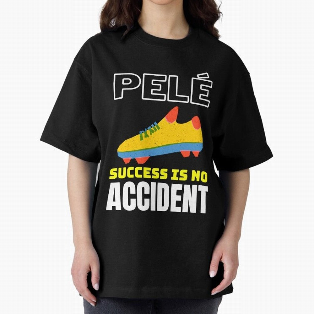 Pele Quote Success Is No Accident Graphic Classic T-Shirt Follow the Road to FIFA World Cup 2026 USA Canada Mexico for Fans of Cristiano Ronaldo and Argentina and Brazil, Bringing Champion Mindset, Group Stage Buzz, Knockout Tension and Passionate