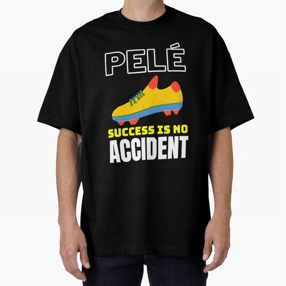 Pele Quote Success Is No Accident Graphic Classic T-Shirt Follow the Road to FIFA World Cup 2026 USA Canada Mexico for Fans of Cristiano Ronaldo and Argentina and Brazil, Bringing Champion Mindset, Group Stage Buzz, Knockout Tension and Passionate