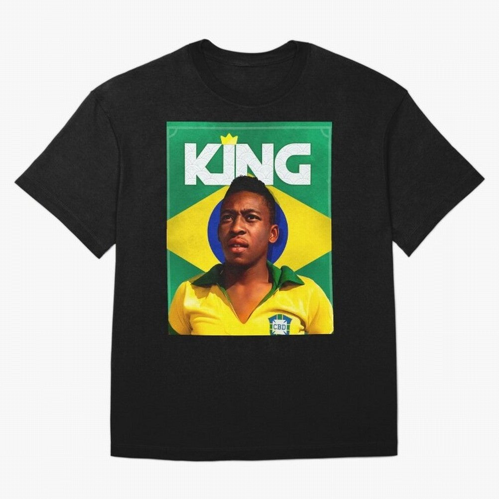 King Pele Oversized T-Shirt Stand Out with Spirit from Match Day Hype around FIFA World Cup 2026, Mbappe and Neymar, Argentina and Brazil, Football Festival Excitement, Trophy Ambitions, Country Rivalries and Star Player Buzz; Ideal for Fans Who