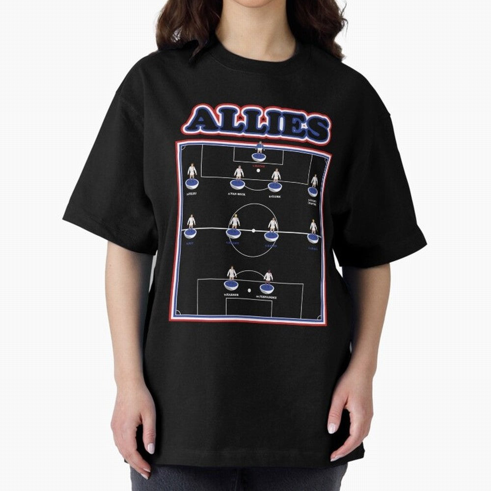 The Allies Team Line Up Oversized T-Shirt Treasure Match Day Hype around FIFA World Cup 2026, Haaland, England, France and Netherlands, Match Day Excitement, Supporter Culture, Golden Goals and Global Football Passion; Ideal for Passionate Fans Who