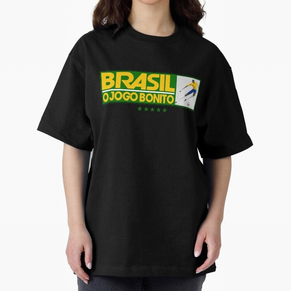 O jogo bonito Oversized T-Shirt Follow the Final Road of FIFA World Cup 2026 with CR7 and Messi, Portugal Energy, Match Day Excitement, Supporter Culture, Golden Goals and Global Football Passion; Ideal for Fans Who Follow Messi, Cristiano Ronaldo,