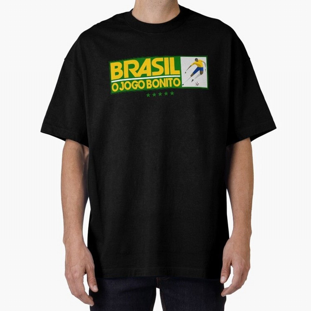 O jogo bonito Oversized T-Shirt Follow the Final Road of FIFA World Cup 2026 with CR7 and Messi, Portugal Energy, Match Day Excitement, Supporter Culture, Golden Goals and Global Football Passion; Ideal for Fans Who Follow Messi, Cristiano Ronaldo,
