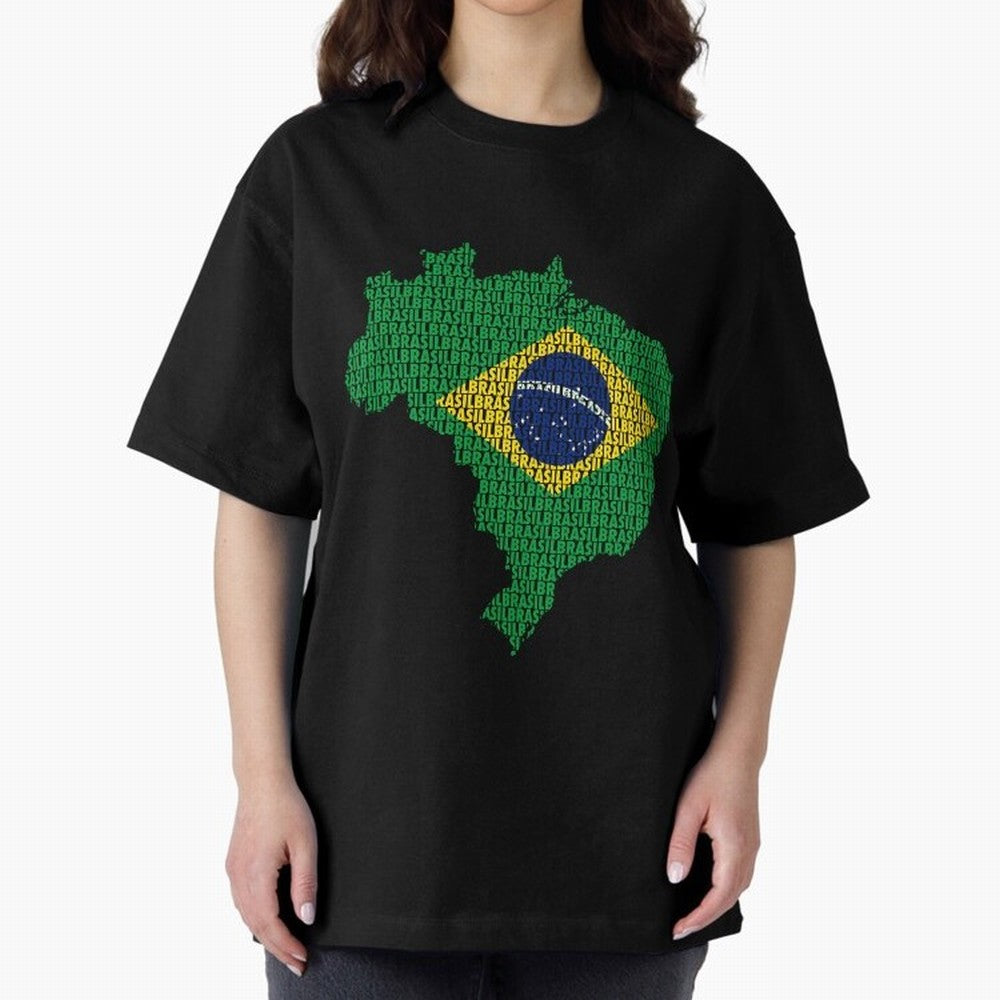 Map of Brazil (Brasil) Classic T-Shirt Bring a Vintage Feel to Global Football Passion for FIFA World Cup 2026, Celebrating Haaland and Mbappe, Brazil, Vintage Soccer Flavor, Modern Football Stars, National Flags and Final Night Emotion; Great for