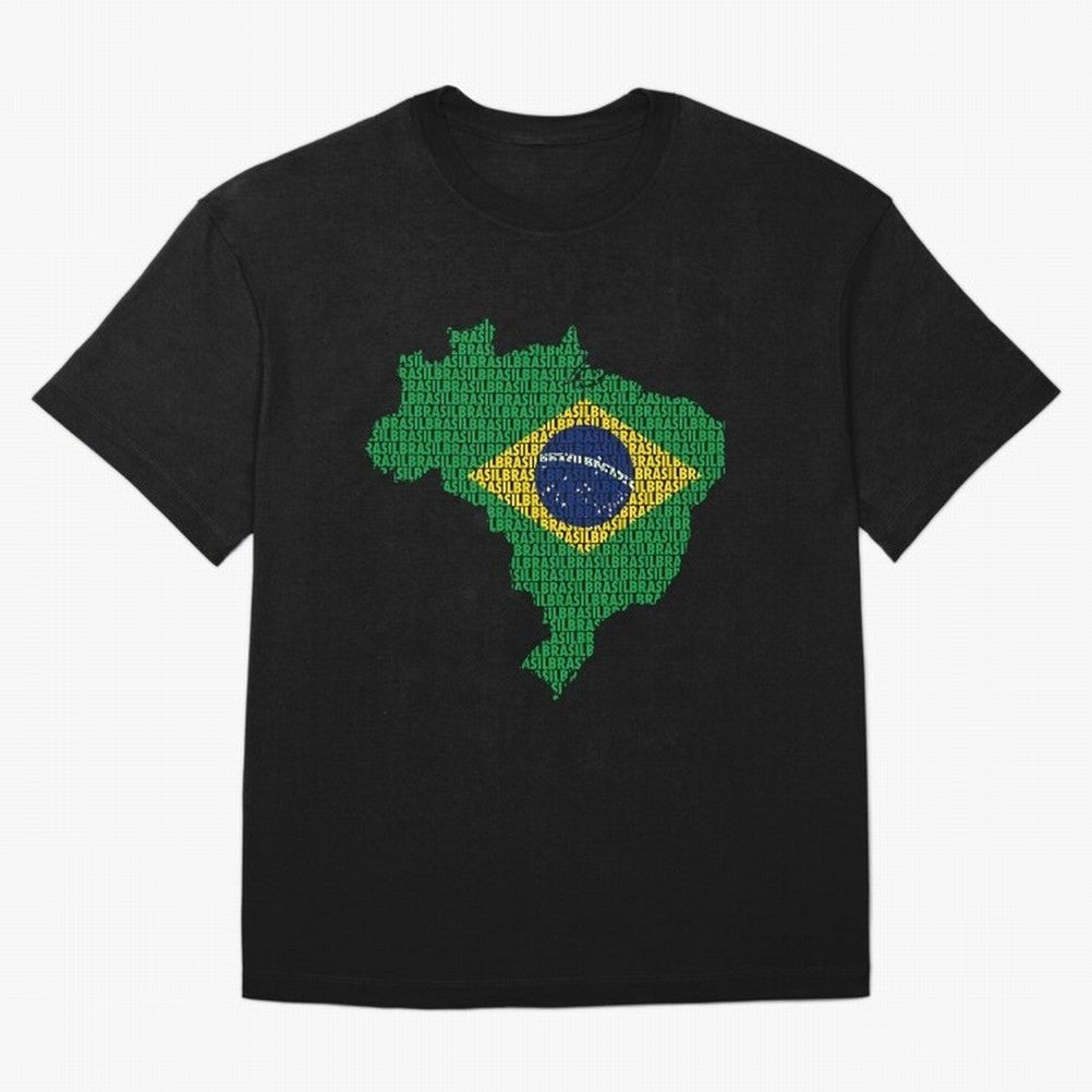 Map of Brazil (Brasil) Classic T-Shirt Bring a Vintage Feel to Global Football Passion for FIFA World Cup 2026, Celebrating Haaland and Mbappe, Brazil, Vintage Soccer Flavor, Modern Football Stars, National Flags and Final Night Emotion; Great for