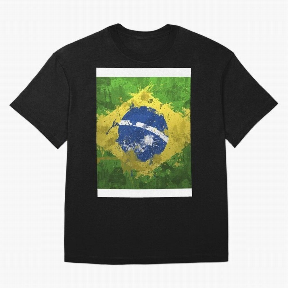 Brasilian Flag Face Mask Graphic T-Shirt Back Your Heroes with the FIFA World Cup 2026 Journey through Messi, Neymar and Mbappe Highlights, Netherlands Pride, Supporter Pride, Iconic Celebrations, Legendary Names and Global Match Day Energy; Ideal