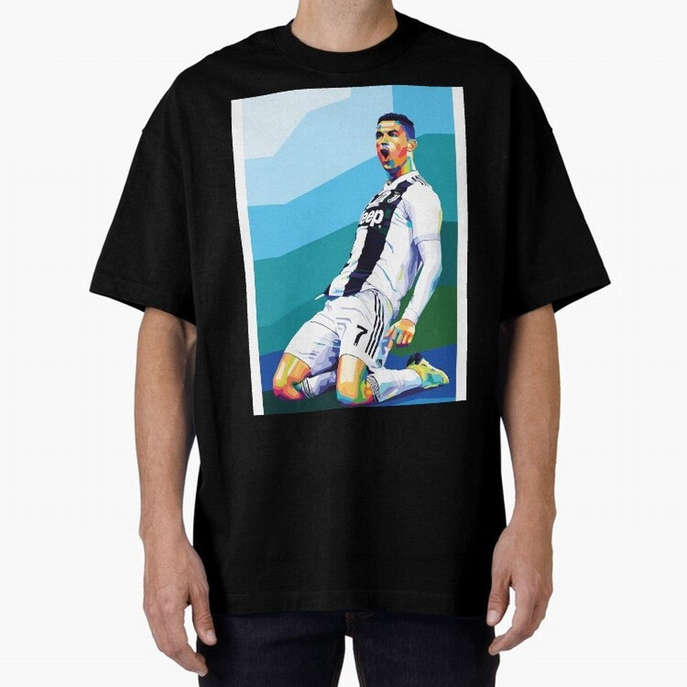 Cristiano Ronaldo Celebration Pop Art Graphic T-Shirt Treasure Match Day Hype around FIFA World Cup 2026, Haaland, England, France and Netherlands, Match Day Excitement, Supporter Culture, Golden Goals and Global Football Passion; Ideal for