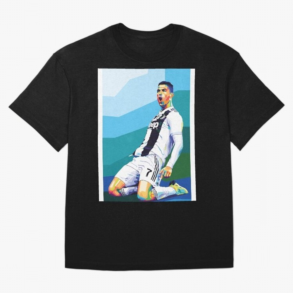 Cristiano Ronaldo Celebration Pop Art Graphic T-Shirt Treasure Match Day Hype around FIFA World Cup 2026, Haaland, England, France and Netherlands, Match Day Excitement, Supporter Culture, Golden Goals and Global Football Passion; Ideal for