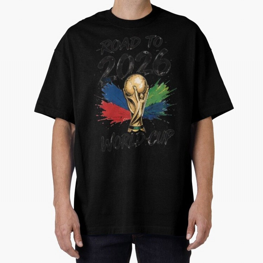 Road To 2026 World Cup Football Graphic Tee Classic T-Shirt Celebrate Soccer Greatness during FIFA World Cup 2026 USA Canada Mexico Inspired by Haaland and Mbappe, Spain Energy, Game Day Rituals, Football Legends, Country Pride and the Road to the