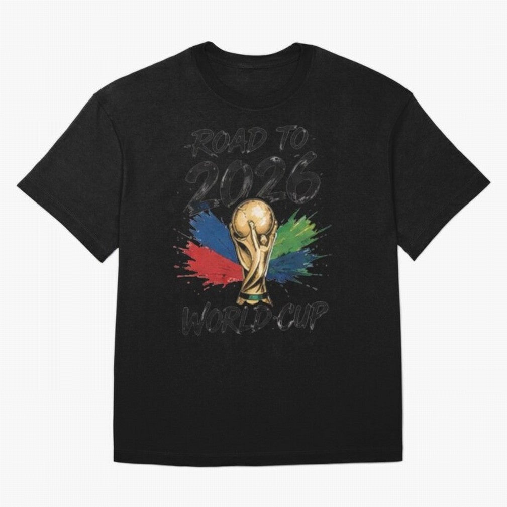 Road To 2026 World Cup Football Graphic Tee Classic T-Shirt Celebrate Soccer Greatness during FIFA World Cup 2026 USA Canada Mexico Inspired by Haaland and Mbappe, Spain Energy, Game Day Rituals, Football Legends, Country Pride and the Road to the