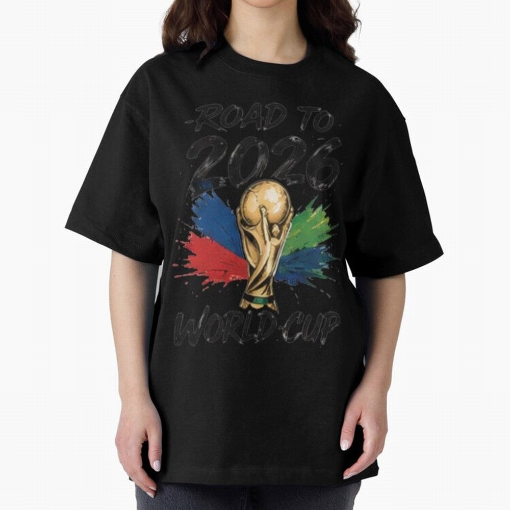 Road To 2026 World Cup Football Graphic Tee Classic T-Shirt Celebrate Soccer Greatness during FIFA World Cup 2026 USA Canada Mexico Inspired by Haaland and Mbappe, Spain Energy, Game Day Rituals, Football Legends, Country Pride and the Road to the