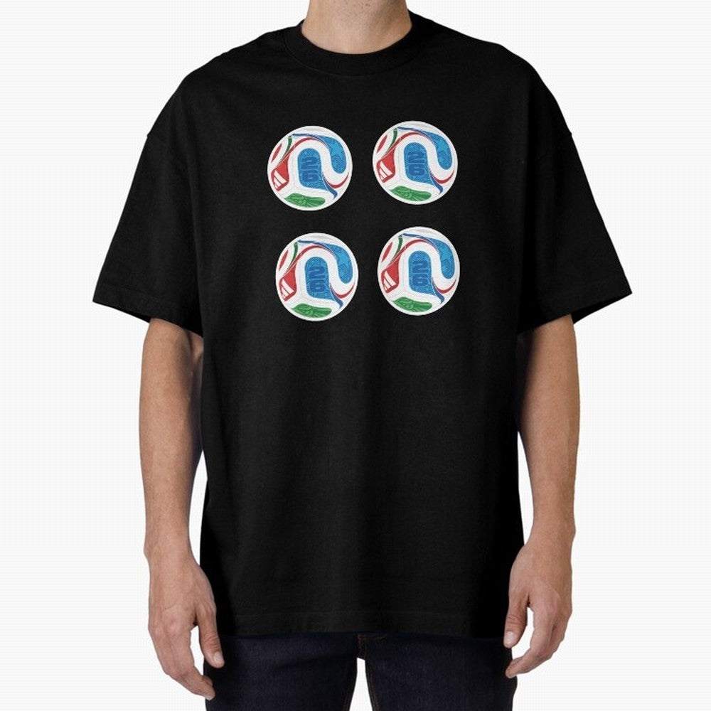 2026 World Soccer Ball Sticker Pack (4 pcs) Classic T-Shirt Show Match Day Excitement for FIFA World Cup 2026 Centered on Messi and Cristiano Ronaldo, France and Portugal Energy, Sports Nostalgia, International Competition, Famous Players and