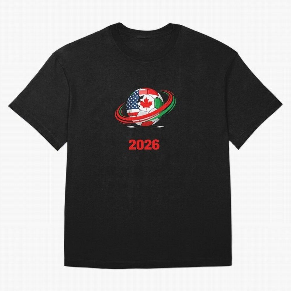 World Cup 2026, Soccer Ball, USA Canada Mexico Football Classic T-Shirt Live for the Drama of FIFA World Cup 2026 Group Stage for Fans of Messi, CR7 and Mbappe and Argentina and Brazil, Bringing Vintage Soccer Flavor, Modern Football Stars,