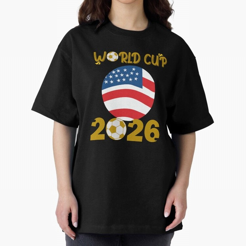 World Cup 2026 USA Soccer Design ¨C Football Fan Graphic T-Shirt Classic T-Shirt Cheer for the FIFA World Cup 2026 Group Stage Journey through Messi Highlights, Portugal Pride, Stadium Chants, National Pride, Trophy Dreams and Unforgettable