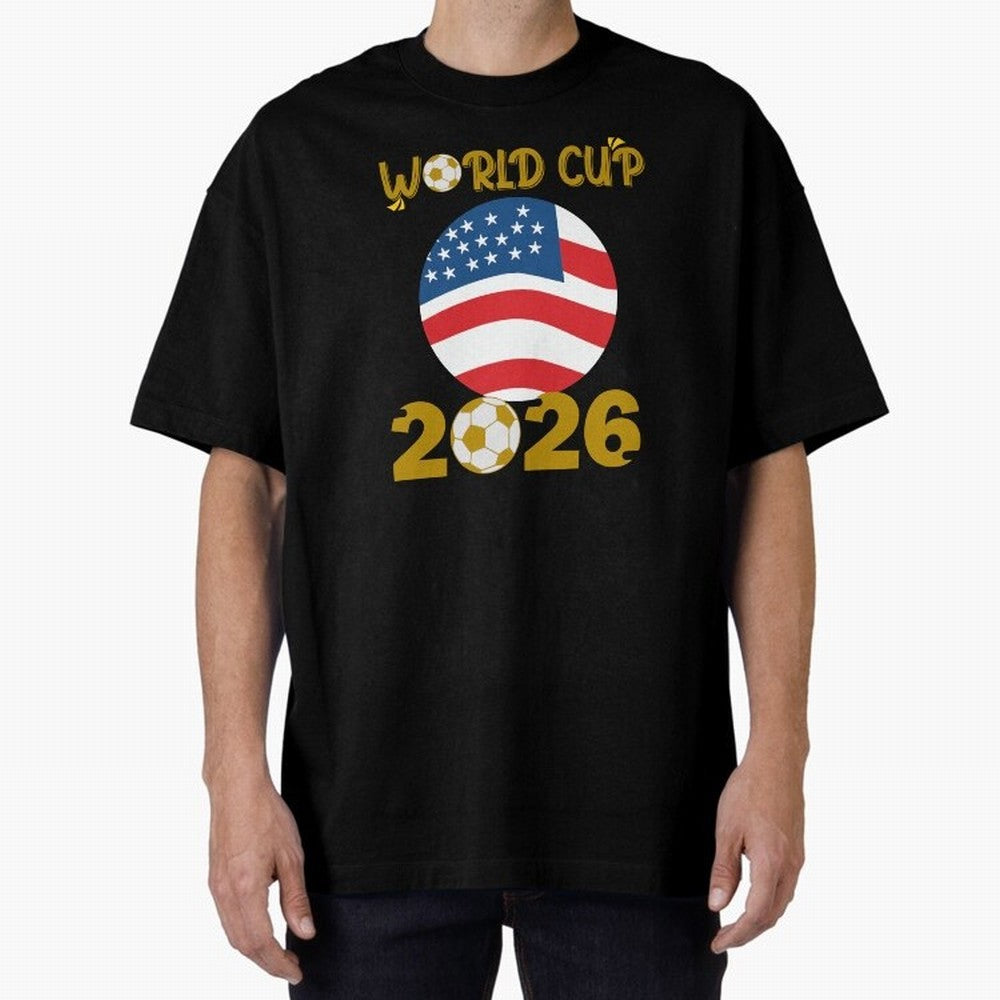 World Cup 2026 USA Soccer Design ¨C Football Fan Graphic T-Shirt Classic T-Shirt Cheer for the FIFA World Cup 2026 Group Stage Journey through Messi Highlights, Portugal Pride, Stadium Chants, National Pride, Trophy Dreams and Unforgettable