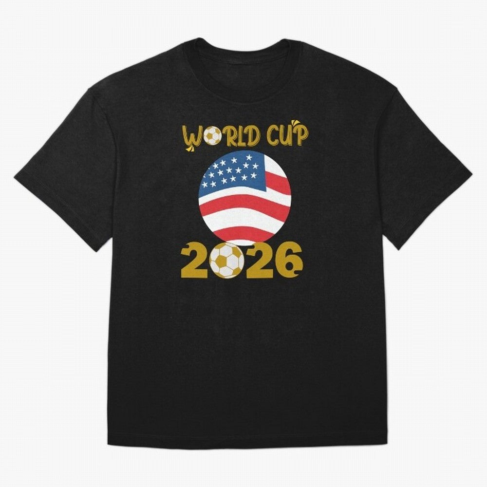 World Cup 2026 USA Soccer Design ¨C Football Fan Graphic T-Shirt Classic T-Shirt Cheer for the FIFA World Cup 2026 Group Stage Journey through Messi Highlights, Portugal Pride, Stadium Chants, National Pride, Trophy Dreams and Unforgettable